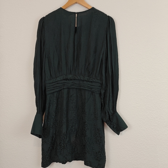 & Other Stories Gathers Long Sleeves Floral Jacquard Mini Dress Size 4 - Picture 12 of 14